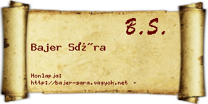 Bajer Sára névjegykártya